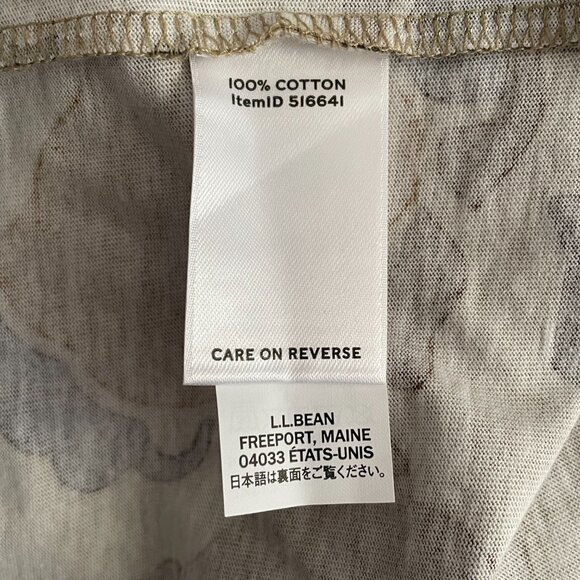 L.L. Bean Signature Women's Rangeley Cotton Tee, V-Neck, Camo Print - Picture 6 of 7